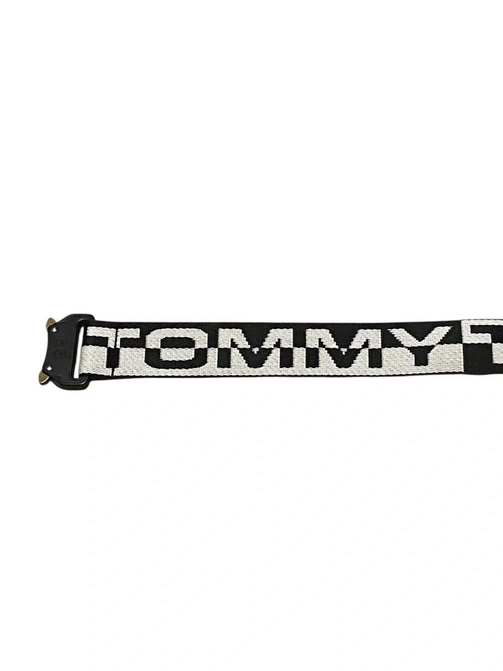 Tommy Jeans Cobra Webbing Belt Logo Graphic Belt  Black & White Logo Belt